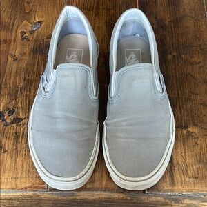 Women’s taupe Van’s gym shoes sneakers slip on size 8.5